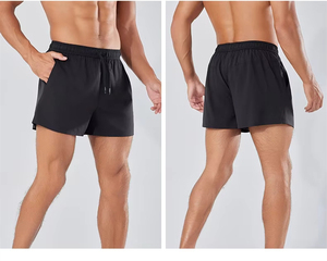 Lightweight 100% Polyester Casual Front <b>Athletic</b> Men's Shorts Breathable Quick Dry Custom Logo OEM ODM Wholesale Drawstring - Product Image 2