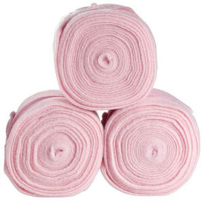 Vendas de terciopelo rosa para patas de caballo, ideales para entrenamiento, viajes y uso en establos. - Product Image 5