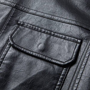 <b>Mens</b> High Quality Casual <b>Leather</b> Jacket Spring Autumn Windproof Light <b>Long</b> Sleeve Winter Jacket OEM Custom Biker <b>Coat</b> - Product Image 6