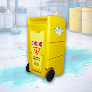 Yellow Chemical Spill Response Kit with Wheelie Cart 100L Emergency Absorbent Kit for Factory Warehouse Workshop - Product Image 2