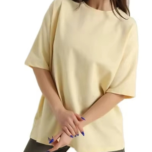 Camisetas Personalizadas Nuevas 100% Algodón para Mujer, Manga Corta, Color Sólido, Camiseta para Mujer - Product Image 1