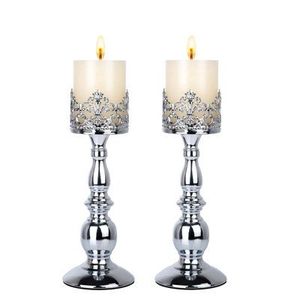 Silver Aluminium Pillar <b>Candle</b> Holder Handmade Customized Metal <b>Candle</b> Stand For Home & Event Decoration <b>Wedding</b> Centerpieces - Product Image 1