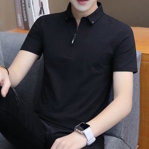 Camiseta de Manga Corta con Diseño de Logotipo Personalizado OEM, Camiseta de Verano Delgada para Hombre, Camiseta Polo con Cierre para Hombre - Product Image 4