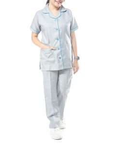 Ensembles d'uniformes médicaux unisexes givrés pour hôpitaux, en polyester et élasthanne, à manches courtes, multicolores, pour l'été, vente en gros - Product Image 1