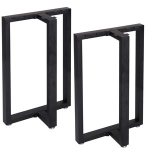 Industrial Style Steel <b>Table</b> <b>Legs</b> Black Powder Coated Rectangular Frame for Dining Coffee <b>Table</b> Desk Furniture - Product Image 1