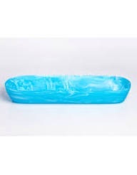Bandeja Decorativa Rectangular de Resina con Patrón de Mármol Moderno, Plato Azul para Servir Frutas, Organizador para Baño, Hogar, Boda - Product Image 6