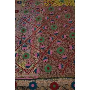 Handmade Kantha Suzani <b>Quilt</b> Vintage Cotton Floral Embroidery Eco-Friendly Washable All-Season Bedspread Boho Indian <b>Throw</b> - Product Image 4