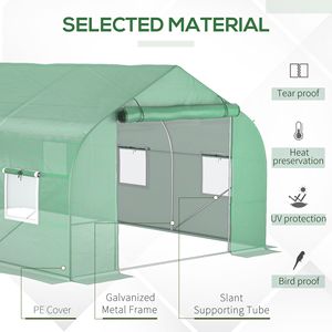 11.5 esterna portatile 'x 10' x 6.5 'alta serra a Tunnel con finestre verde intenso per giardini - Product Image 4