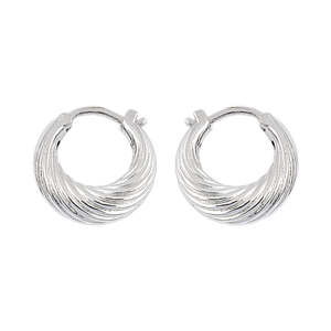 WOMEN 16MM HOOP <b>EARRINGS</b> BOHEMIAN 925 STERLING SILVER PLATED HANDCRAFTED JEWELRY GIFT FOR ANNIVERSARY SPECIAL OCCASIONS ELEGANT - Product Image 1