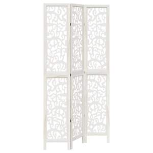 Separador de Habitaciones de 3 Paneles de Madera Maciza de Paulownia Blanca, Elegante Biombo y Separador - Product Image 2
