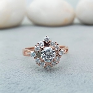 Anillo de Moissanita de Lujo Personalizado, Chapado en Rodio, Plata 925, Blanco, Moderno, para Bodas, Fiestas, Aniversarios, Regalo - Product Image 1