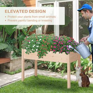 Fioriera Rialzata in Legno Dipinto Fai-da-te da 48FT (14,6m) con Fori per Ortaggi, Erbe e Fiori - Giardino Verticale Rustico - Product Image 5