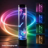 Lampe LED USB Méduse 19 pouces en gros, changeant de couleur, aquarium simulé, veilleuse, décoration d'intérieur, en plastique, bouton manuel, à brancher