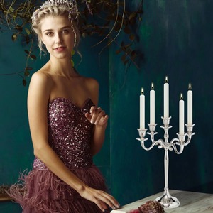 Candelabro de Metal de Cinco Brazos de Lujo, Centro de Mesa Decorativo para el Hogar y Decoración de Bodas al Mejor Precio - Product Image 3