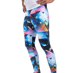 Sublimation Printed <b>Men</b> <b>Leggings</b> Elastic Waist Full Length <b>for</b> Running <b>Gym</b> Sporty Fit Printing <b>Leggings</b> Breathable - Product Image 1