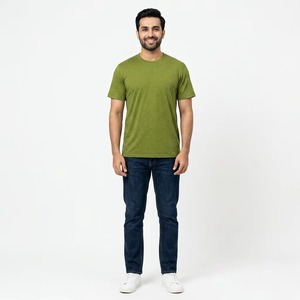 T-shirt pour homme personnalisé avec logo imprimé en sérigraphie, 100% coton, col en V, coupe classique, service OEM, couleur unie, respirant, séchage rapide, 220g - Product Image 1