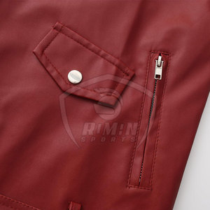 Men's <b>Red</b> PU Leather Moto Vest With Zipper And <b>Belt</b> Regular Fit Solid Color Biker Style Outerwear - Product Image 6