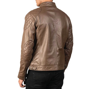 Chaquetas de Cuero de Cabra Desgastado para Hombre, Estilo Motero Vintage, Cuero Genuino, Prenda Exterior Duradera y Elegante, Tendencia - Product Image 5