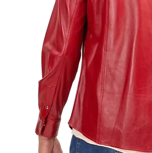 Chemises pour hommes en cuir véritable, style décontracté, fabriquées en usine, nouvelle collection 2026, style streetwear ample, en véritable peau d'agneau respirante - Product Image 6