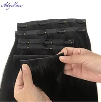 Para Genius Weft 100% Extensiones de cabello humano natural virgen Mejor calidad Estilo de onda profunda suelta Clip de salón de larga duración Raw