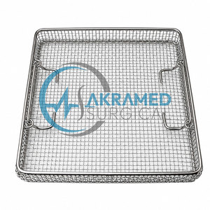 Premium Dental Instruments Cassette Tray Stainless Steel Wire <b>Mesh</b> Sterilization <b>Basket</b> Box For Surgical Medical Tools Small - Product Image 1