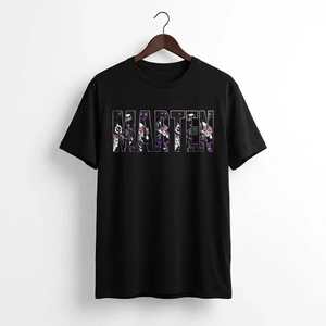 Camiseta Negra para Hombre con Estampado de Letras Marten, Manga Corta, Cuello Redondo, Estilo Casual Oversize, Estilo Urbano, Ecológica, 100% Algodón - Product Image 2