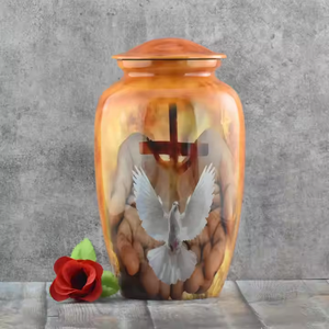 Urne funéraire internationale Falah de haute qualité, design moderne 2025 avec motif d'oiseau volant orange, idéale pour l'urne funéraire humaine - Product Image 3