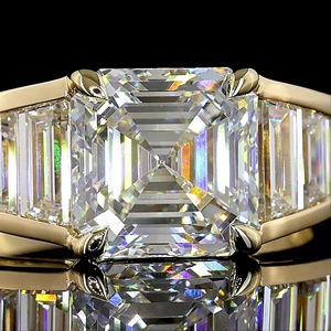 แหวนเพชรทรง Asscher 3 กะรัต สไตล์วินเทจ รับรองโดย IGI แหวนแต่งงานทรง Step Cut เครื่องประดับสั่งทำระดับไฮเอนด์สำหรับผู้หญิง - Product Image 3