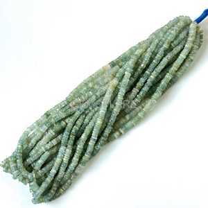 Natural Aquamarine Heishi Disc Beads 4-5MM Smooth Aquamarine Gemstone Beads Strand For Jewelry Making Wholesale Loose Beads Bulk - Product Image 2