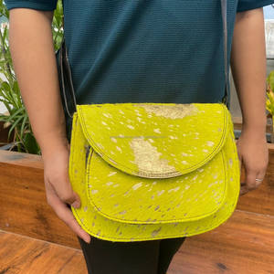 Offre Spéciale nouvelle mode cheveux sur métallique sacs à bandoulière pour femmes personnalisé en cuir véritable sacs à bandoulière peau de vache flocon dames sac à main - Product Image 2