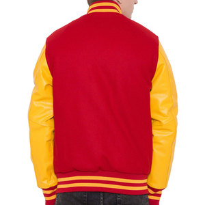 Low MOQ New Factory Direct Varsity <b>Jacket</b> With <b>Leather</b> Sleeves Trendy Casual Wear For Men With Ribbed Cuffs - Product Image 2