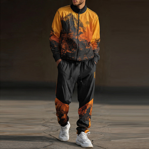 Oversized Sublimation Tracksuit Men Pullover <b>Drop</b> Shoulder Hoodie Sweatpants Set Winter Jogger Sublimated Tracksuits Men's - Product Image 2