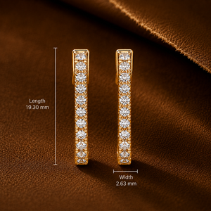 Pendientes de Lujo de Oro Puro de 14K, Pendientes de Aro con Diamantes Cultivados en Laboratorio de Corte Redondo, Joyería de Boda, Precio de Fábrica, Personalizados - Product Image 3