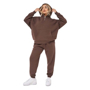 Vente en gros Sweats à capuche épais en polaire pour femmes Sweats à capuche surdimensionnés imprimés noirs pour femmes - Product Image 1