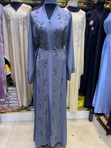 Best Selling <b>Abaya</b> Modest Dubai Beaded Sequined Long Sleeve <b>Abaya</b> Muslim Traditional Handmade <b>Wedding</b> Women Breathable V Neck - Product Image 2
