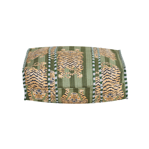 Bolso Tote de Algodón Acolchado, Hecho a Mano, Resistente y Ligero, con Estampado de Tigre y Rayas Verdes, Reversible, para Compras, Playa, Mujer, Otoño - Product Image 4
