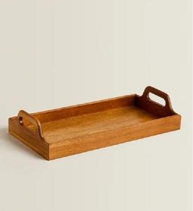 Bandeja rectangular de madera pulida hecha a mano, bandeja decorativa de madera para servir, madera maciza, artesanías de madera, cajas de madera y decoración de pared. - Product Image 2