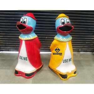 2026 Cute Animal Shape Fiberglass Dustbin Outdoor Waste <b>Bin</b> Recycling Use Me Design Decorative Indoor Outdoor - Product Image 1