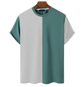 T-shirts d'été pour hommes, t-shirt uni à blocs de couleur - Product Image 1