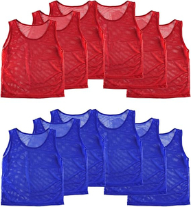 Custom Wholesale Sports Scrimmage Vests <b>Pack</b> Red Blue Team Training Mesh Bibs Pinnies - Product Image 2