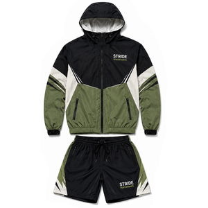 Conjunto Deportivo Corto Unisex, Chaqueta Cortavientos Ligera de Nailon, Transpirable, Informal - Product Image 1