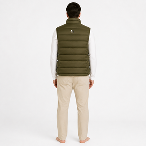 Chaleco acolchado para hombre que combina relleno ligero, aislamiento térmico y tela resistente para un uso cómodo en climas fríos. - Product Image 4