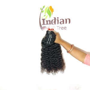 Extensions de cheveux naturels humains bouclés 100G, mèches indiennes Remy avec dentelle, double trame machine, non traitées chimiquement, pour femmes - Product Image 6