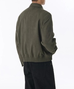 <b>Men's</b> <b>Brown</b> <b>Suede</b> Bomber <b>Jacket</b> Casual Turn-down Collar Zipper Closure Regular Fit Autumn Wear - Product Image 6