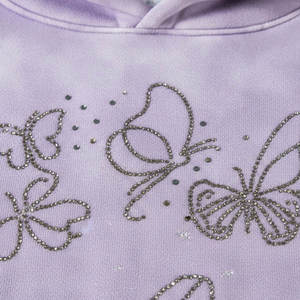 Sudadera con Capucha Oversize Unisex Kivotech con Estampado de Mariposas y Bolsillo Frontal, Tejido French Terry, Corte Regular, Primavera - Product Image 4