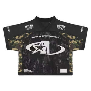 Camisetas de Fútbol Retro Vintage Personalizadas con Logotipo para Equipos, Estilo Cropped, con Estampado de Letras, de Malla, Holgadas, para Hombre - Product Image 2