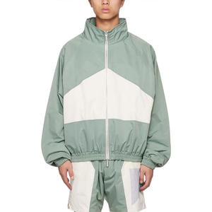 Wholesale Custom Unisex Tracksuit Color Block oversized Breathable 2-Piece zip up nylon Men Windbreaker <b>Jacket</b> <b>Short</b> Sets - Product Image 1