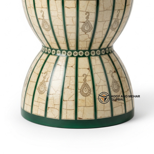 Round Green Bone Inlay Side Table – Handmade Statement Piece Luxury Green Bone Inlay End Table – Traditional Floral Pattern - Product Image 4