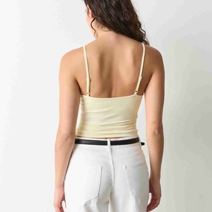 Camiseta sin mangas de algodón 100% tejida para mujer, sexy, moldeadora, ajustada, para salir de fiesta, corsé, top de tirantes, ¡gran oferta! - Product Image 2