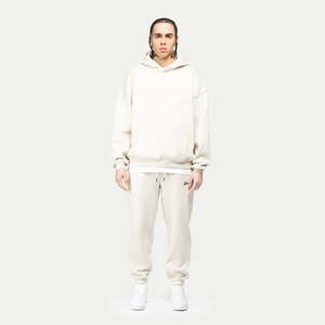 Survêtements personnalisés avec logo pour hommes, ensemble de jogging en molleton uni, 2 pièces, pantalon de jogging unisexe et ensemble sweat-shirt - Product Image 1